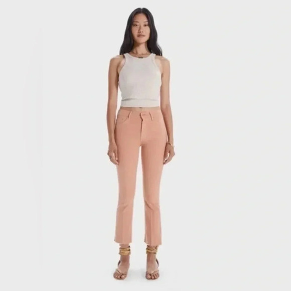 Mother The Insider Ankle Fray Chalk It Up Terracotta Jeans Size 26 B548 - Picture 1 of 7